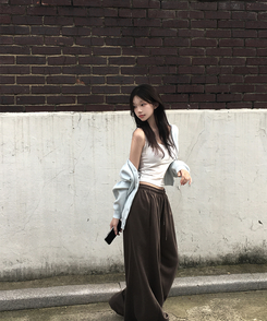 ベーシックVネック長袖ニットカーディガン(13color) SKY BLUE