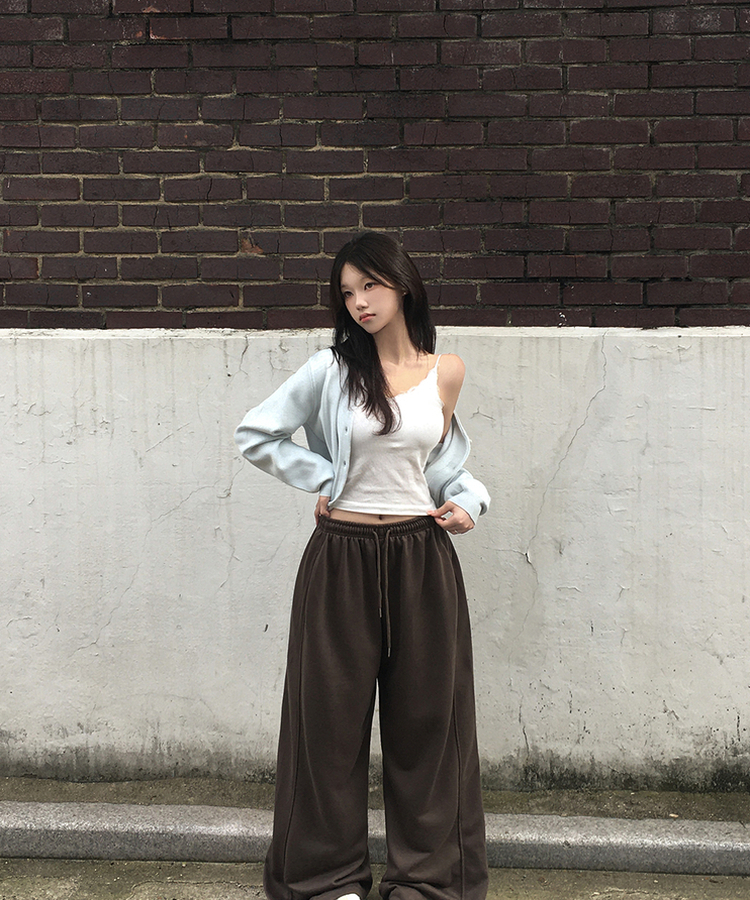 ベーシックVネック長袖ニットカーディガン(13color) SKY BLUE