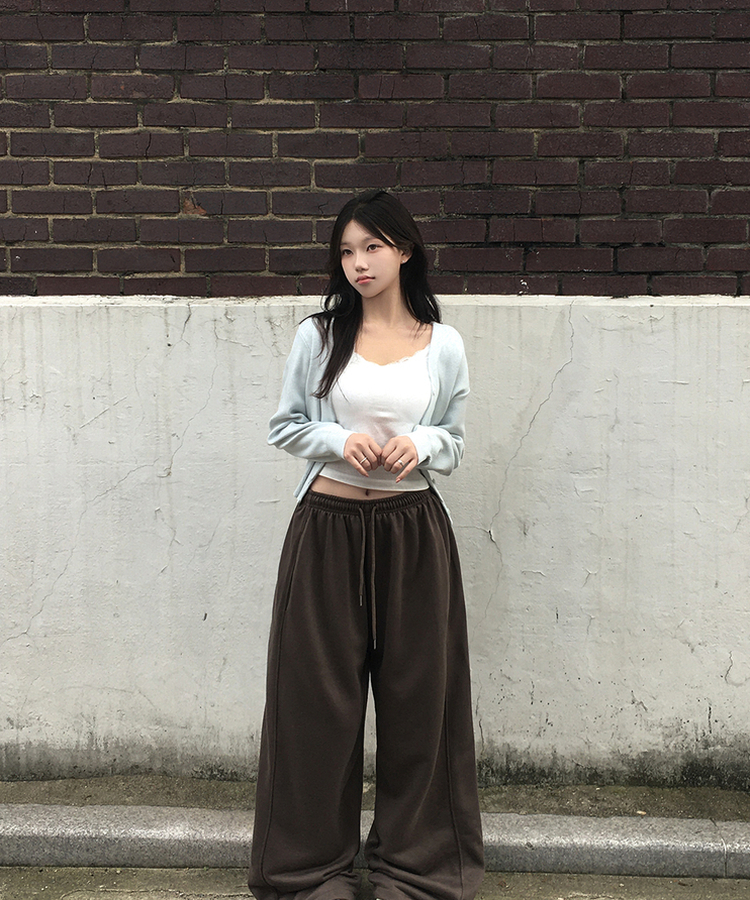 ベーシックVネック長袖ニットカーディガン(13color) SKY BLUE