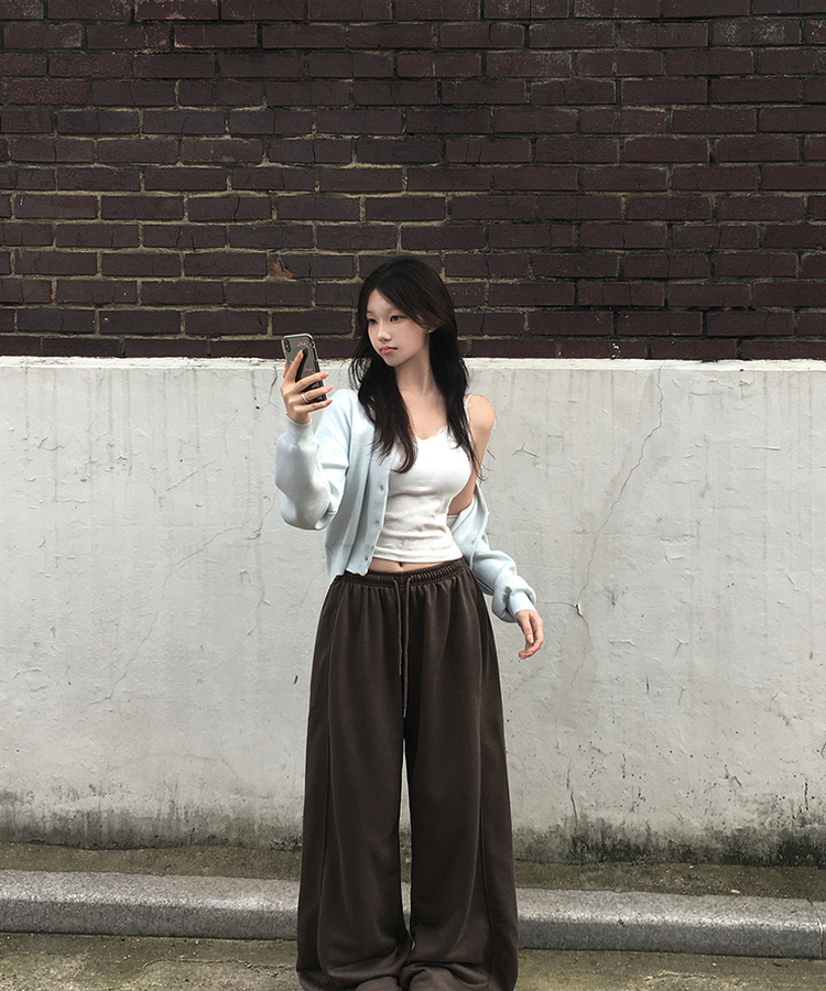 ベーシックVネック長袖ニットカーディガン(13color) SKY BLUE