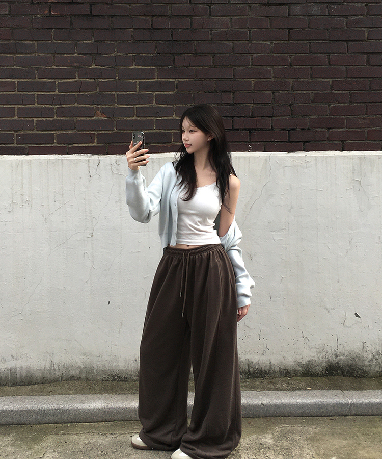 ベーシックVネック長袖ニットカーディガン(13color) SKY BLUE