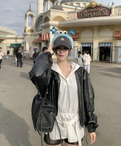 フードベルト長袖ワンピース IVORY