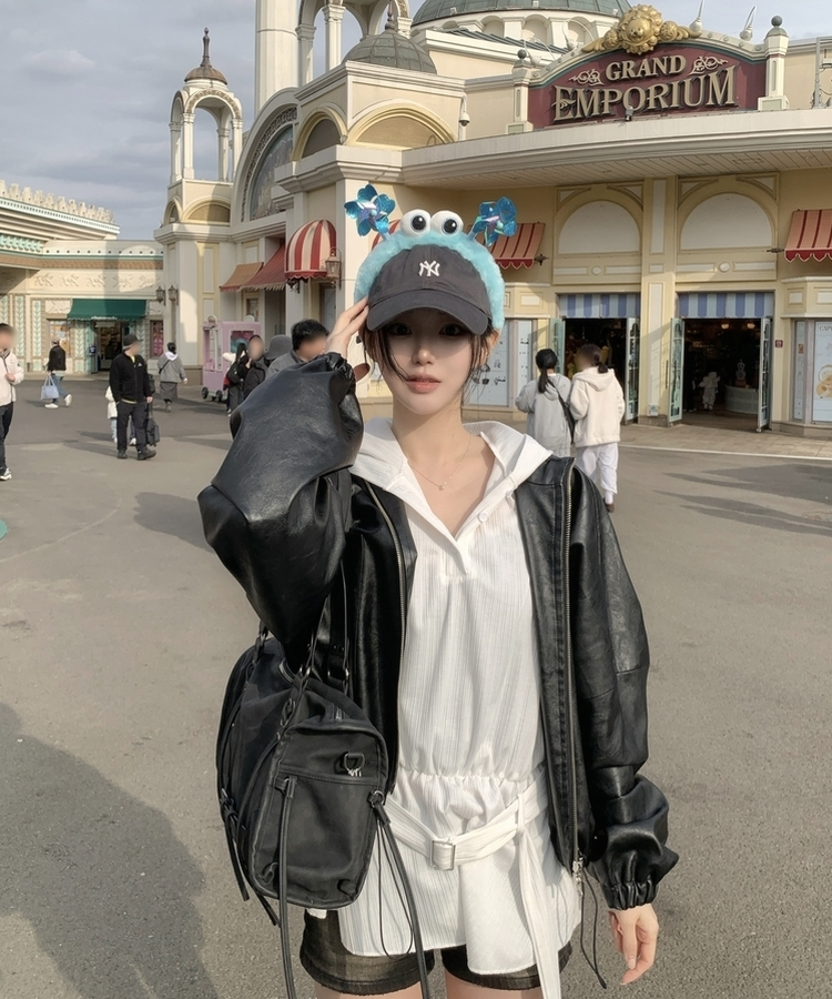 フードベルト長袖ワンピース IVORY