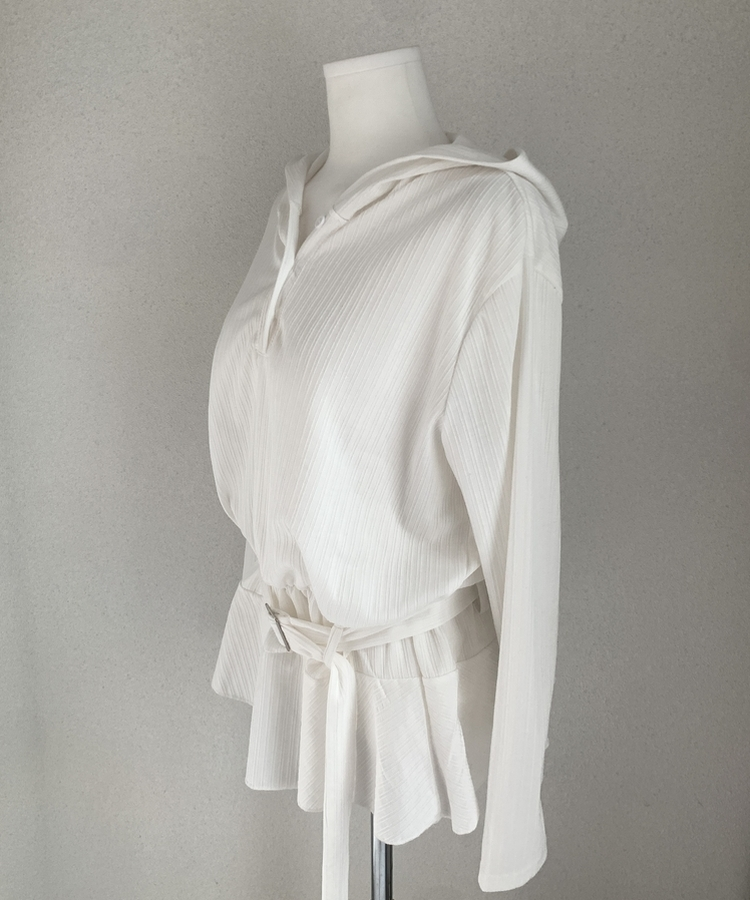 フードベルト長袖ワンピース