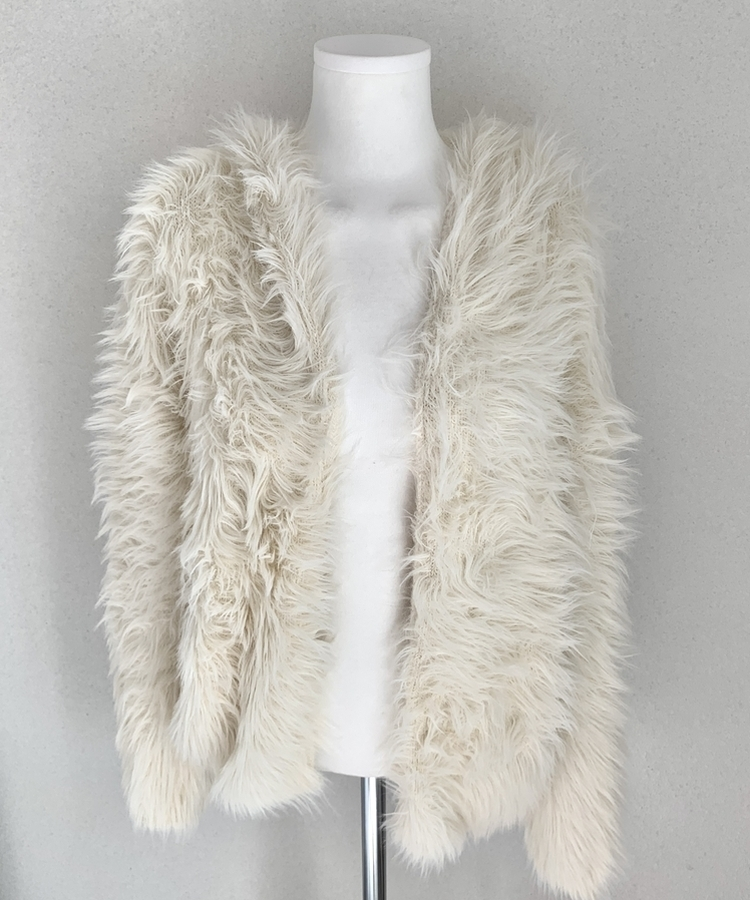 フード付きファカーディガン