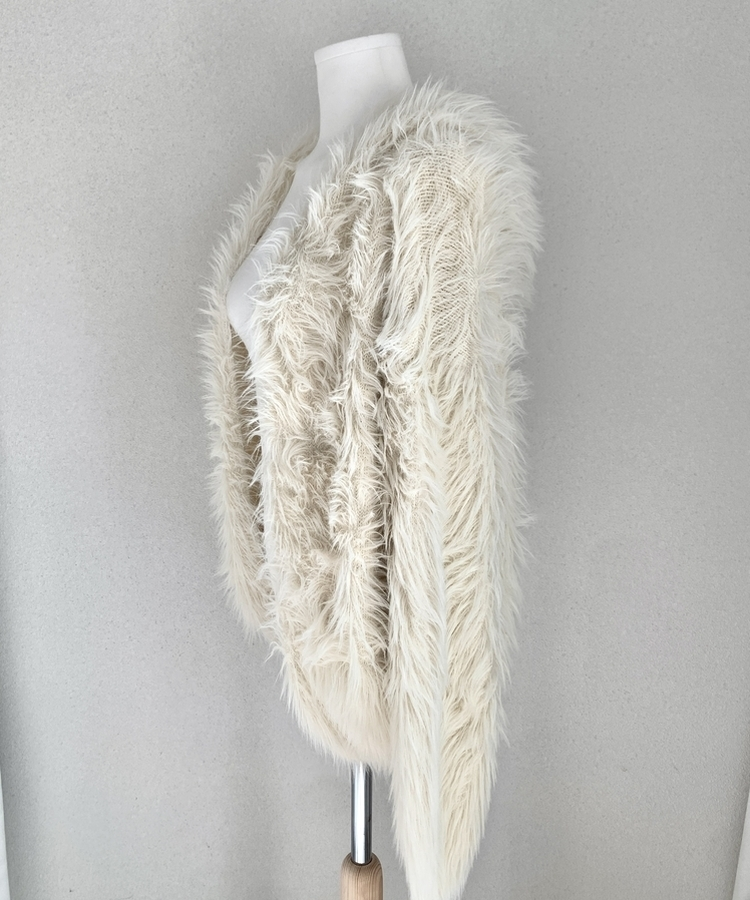 フード付きファカーディガン