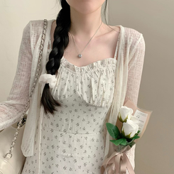 花柄ストラップキャミミニワンピース WHITE