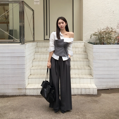 ピンテックワイドスラックス CHARCOAL