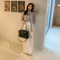 ロングワイドピンテックスラックス(5color) IVORY