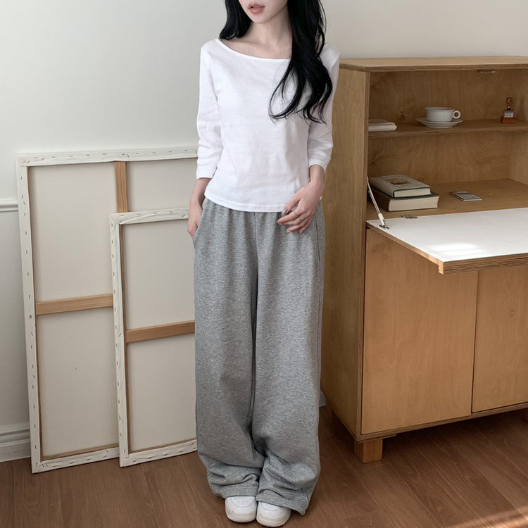 ベーシック7分丈コットンTシャツ IVORY