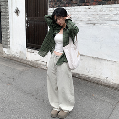 Y2Kバルーンワイドコットンパンツ IVORY