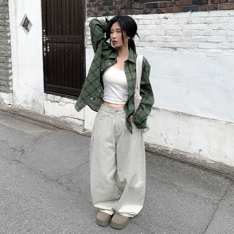 Y2Kバルーンワイドコットンパンツ IVORY