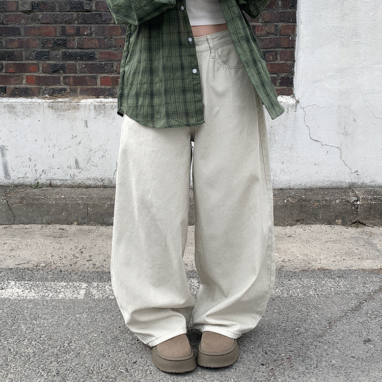 Y2Kバルーンワイドコットンパンツ IVORY