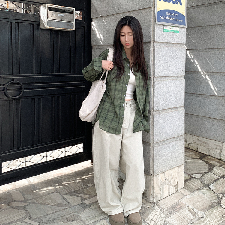 Y2Kバルーンワイドコットンパンツ IVORY