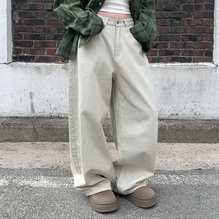 Y2Kバルーンワイドコットンパンツ IVORY