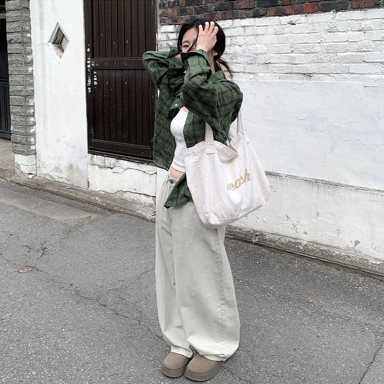 Y2Kバルーンワイドコットンパンツ IVORY