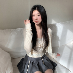 プリーツミニAラインスカート CHARCOAL