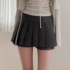 プリーツミニAラインスカート CHARCOAL