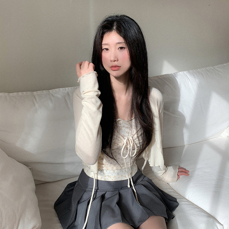 プリーツミニAラインスカート CHARCOAL