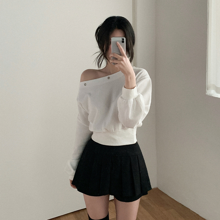 プリーツミニAラインスカート BLACK