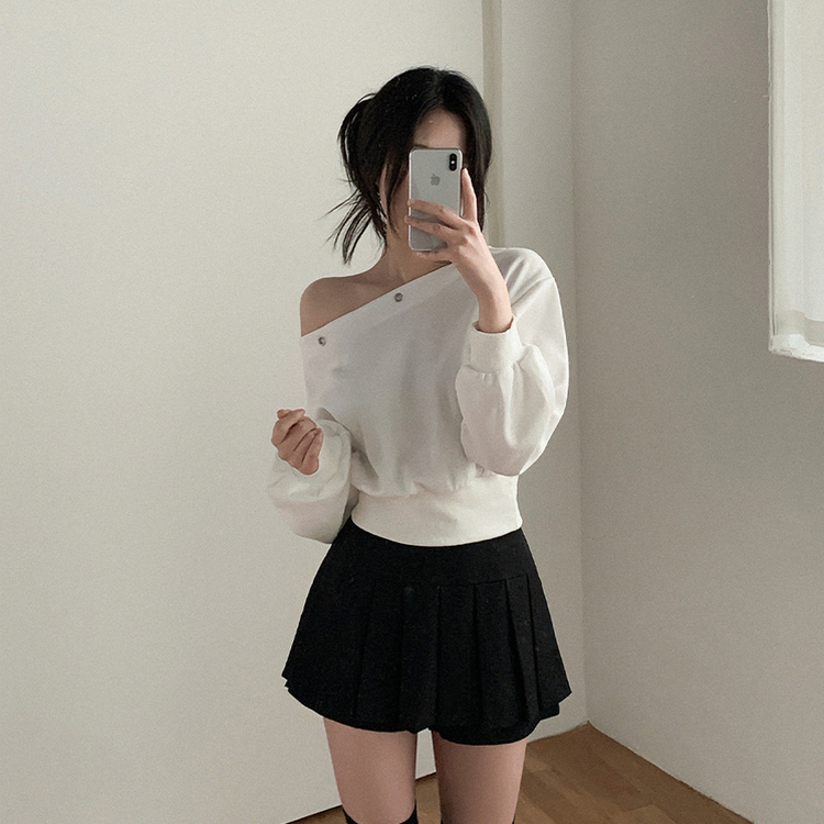 プリーツミニAラインスカート BLACK