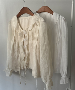 シフォンフリルシースルーブラウス