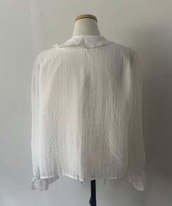 シフォンフリルシースルーブラウス