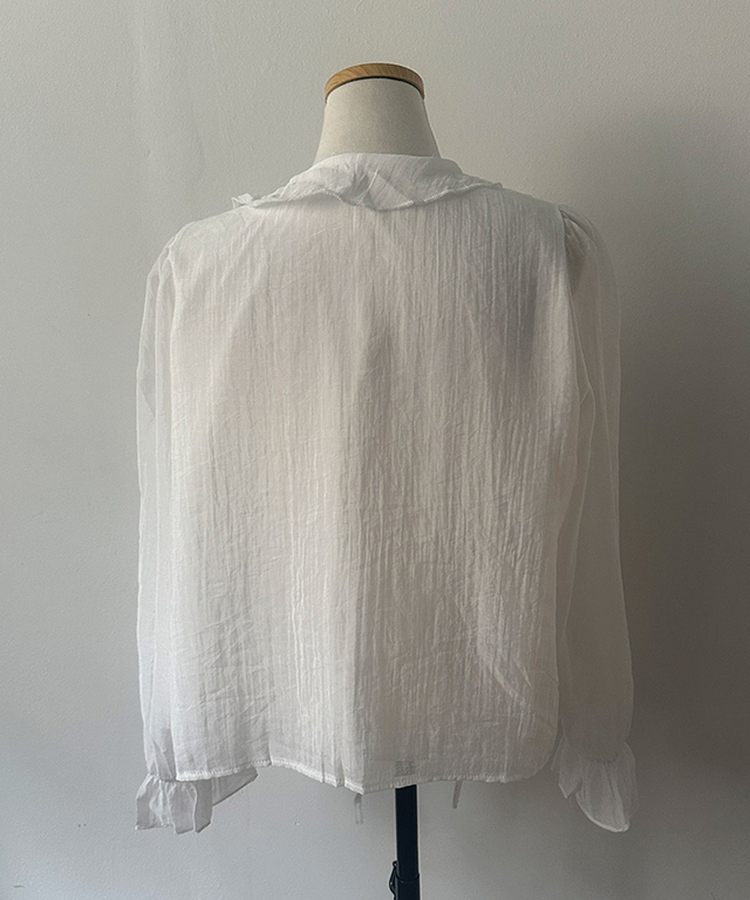 シフォンフリルシースルーブラウス