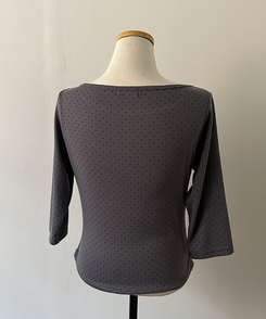 7分丈ドットボートネックTシャツ