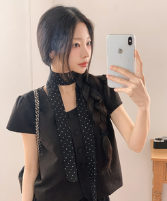 ミニドットスカーフ BLACK