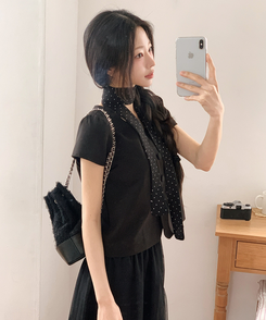 ミニドットスカーフ BLACK