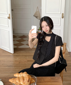 ミニドットスカーフ BLACK