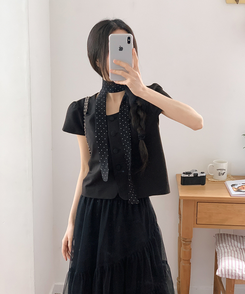 ミニドットスカーフ BLACK