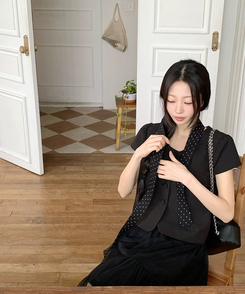 ミニドットスカーフ BLACK