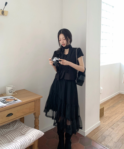 ミニドットスカーフ BLACK