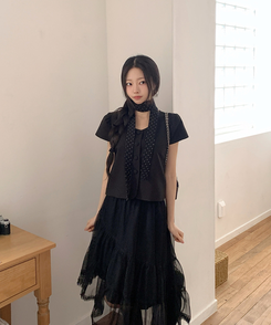 ミニドットスカーフ BLACK