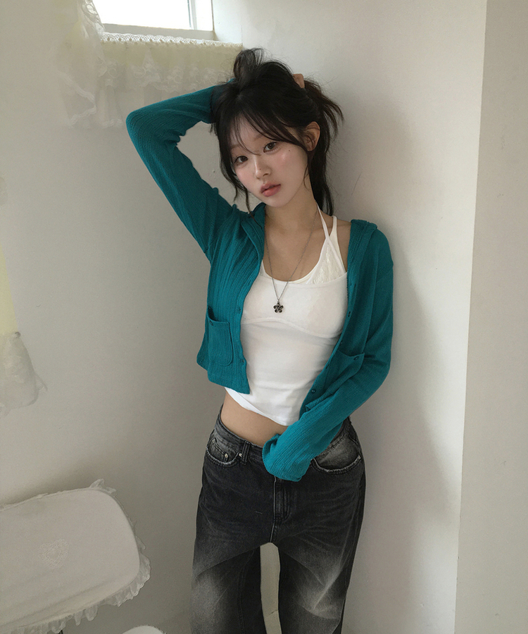 レースレイヤードスリーブレス IVORY