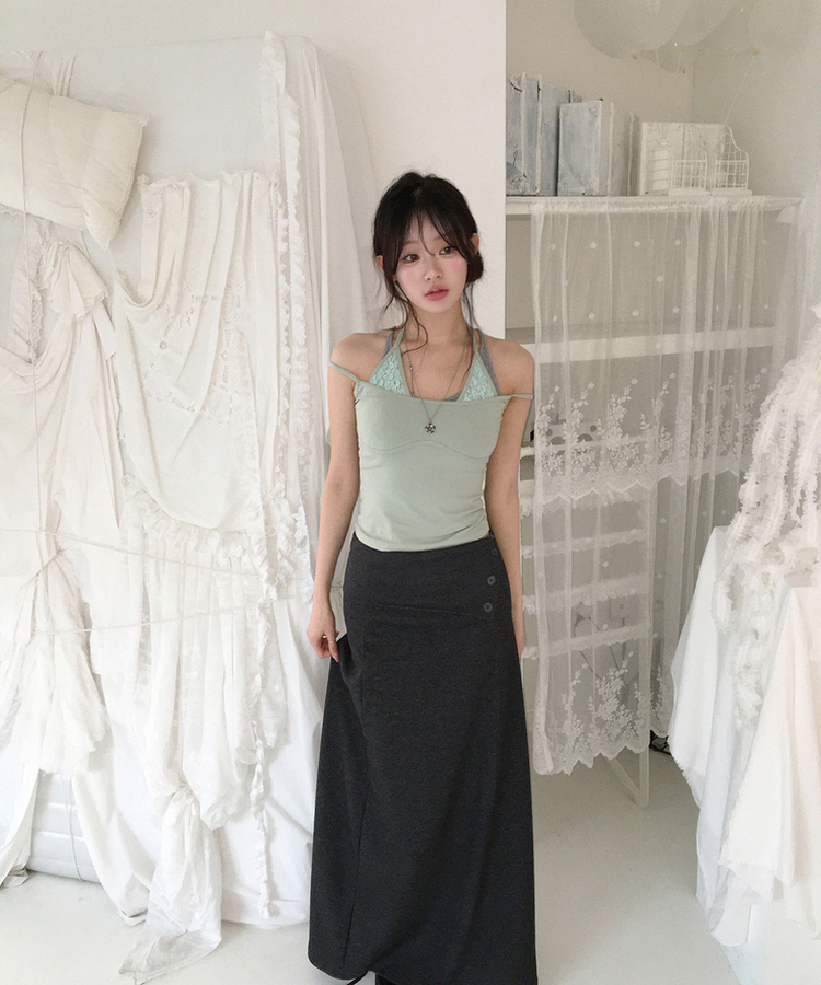 レースレイヤードスリーブレス MINT