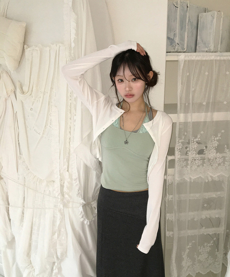 レースレイヤードスリーブレス MINT