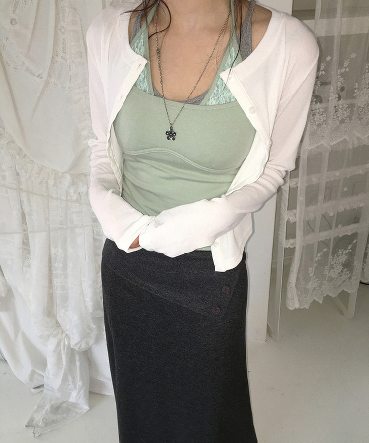 レースレイヤードスリーブレス MINT