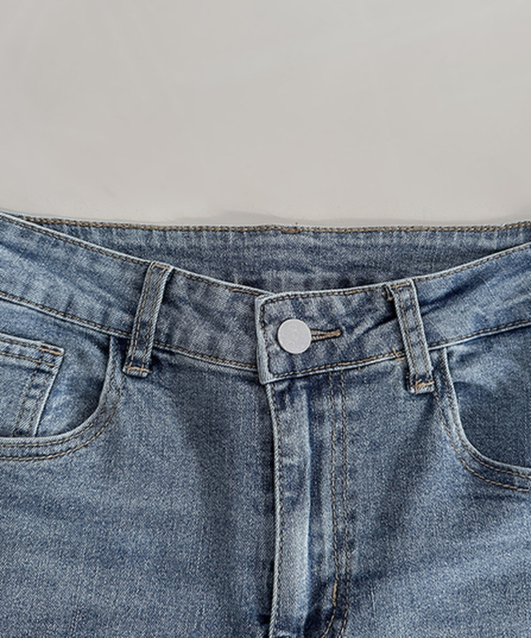 【丈別】ハイウエストブーツカットデニムパンツ