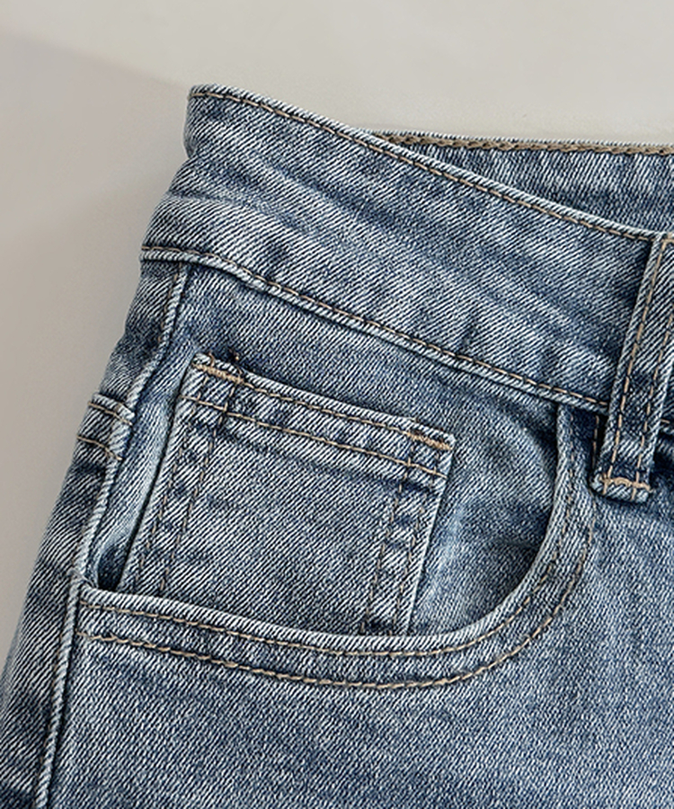 【丈別】ハイウエストブーツカットデニムパンツ