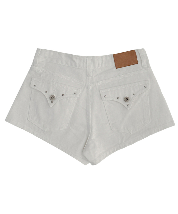 スタッズポケットコットンショートパンツ