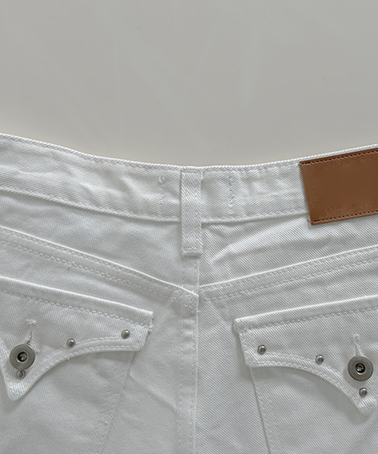 スタッズポケットコットンショートパンツ