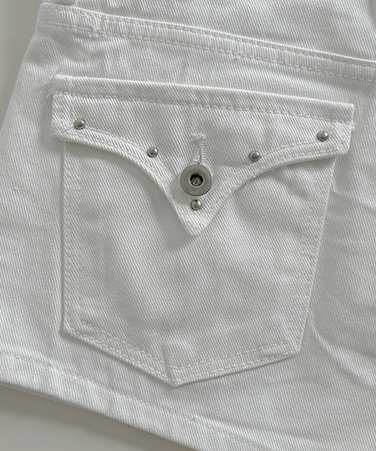 スタッズポケットコットンショートパンツ