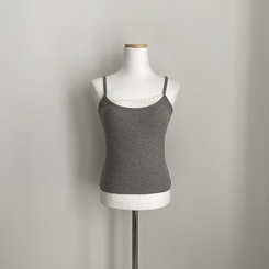 【カップ付き】レースレイヤードキャミソール