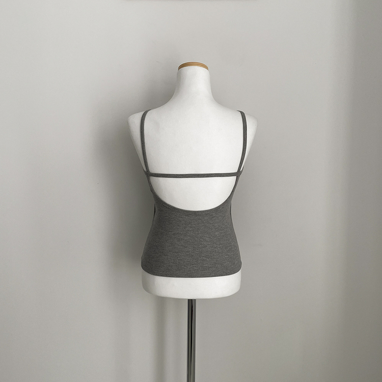 【カップ付き】レースレイヤードキャミソール