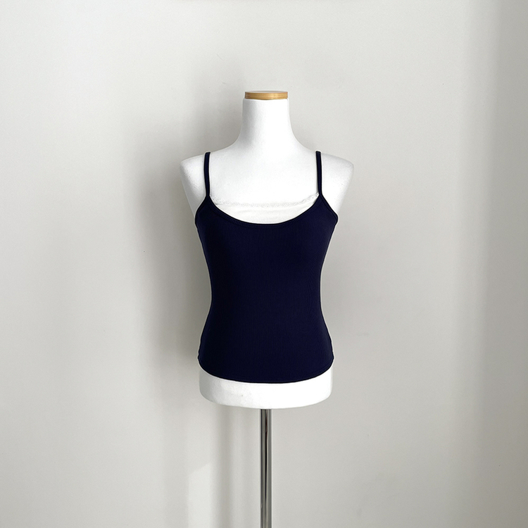 【カップ付き】レースレイヤードキャミソール