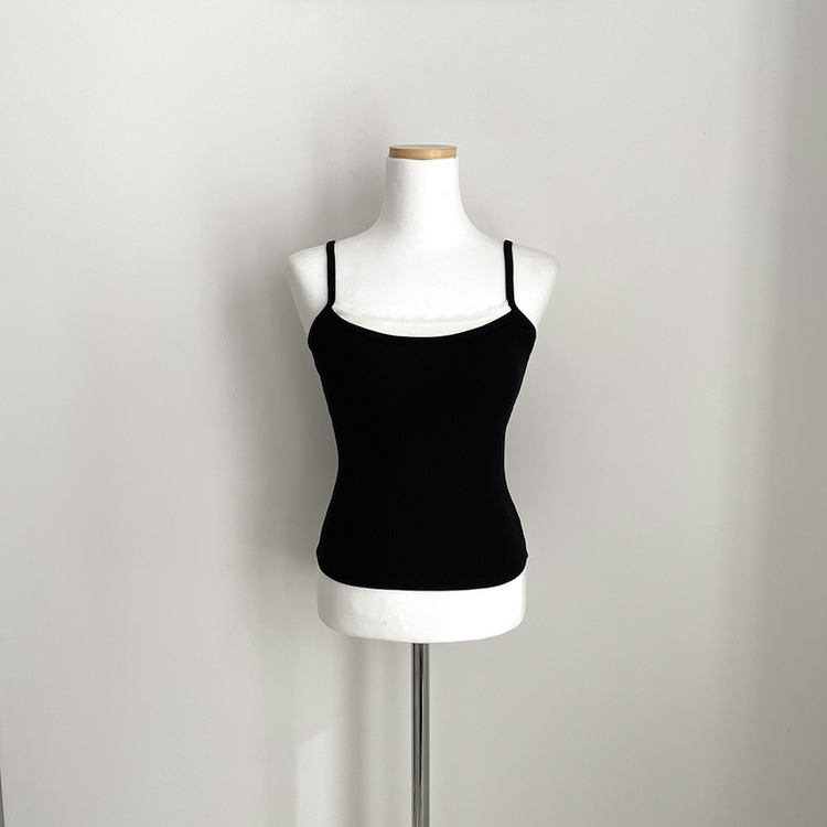 【カップ付き】レースレイヤードキャミソール