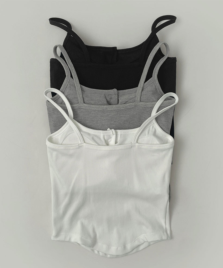 【カップ付き】ボタンストラップキャミソール